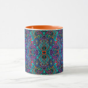 Kosmisch Pfau Paisley-Muster Tasse