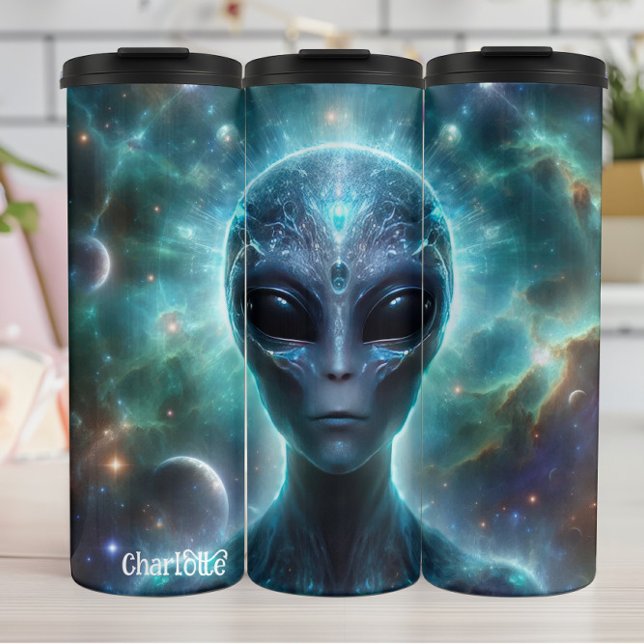 Kosmische Alien: Ätherisch, galaktisch Sein Thermosbecher (Von Creator hochgeladen)