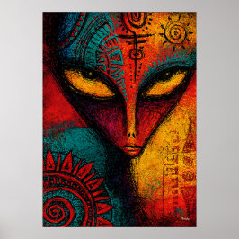 Kosmische Alien-Geist-Abstrakte Kunst – Expression Poster