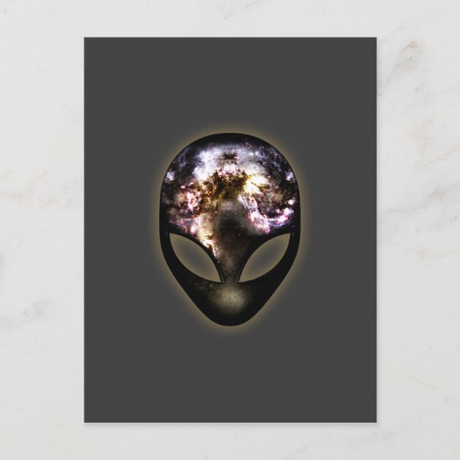 Kosmische Alien Postkarte (Vorderseite)