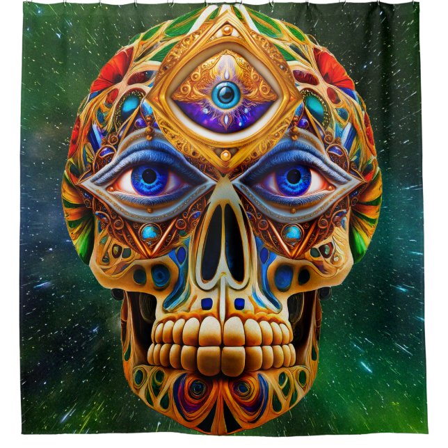 Kosmische Anforderung 21a Duschvorhang (Vorderseite)