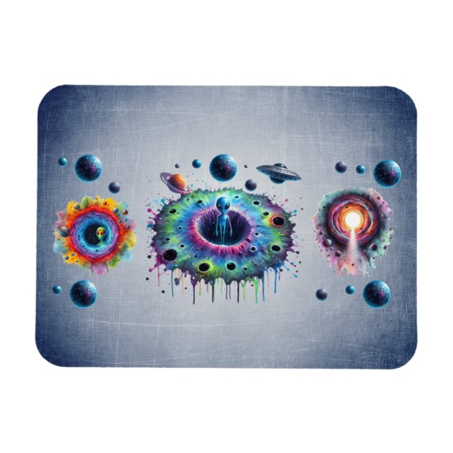 Kosmische Außerirdische Welten Magnet (Horizontal)