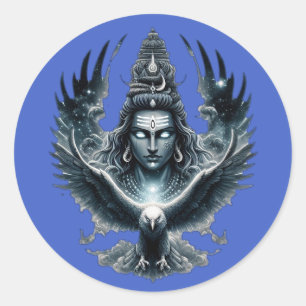 Kosmische Balance: Shiva & die Adlerkrypta Runder Aufkleber