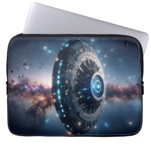 Kosmische Begegnung: Alien im Galaxie Laptopschutzhülle