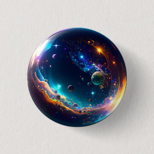 Kosmische Blase Galaxie Fantasy Art Button