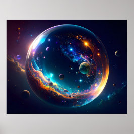 Kosmische Blase Galaxie Fantasy Art Poster