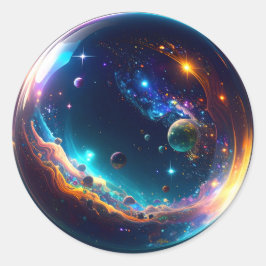 Kosmische Blase Galaxie Fantasy Art Runder Aufkleber