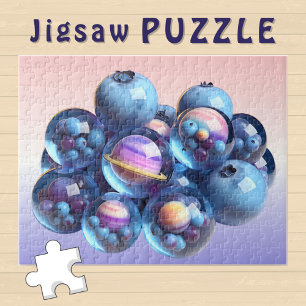 Kosmische Blaubeer-Pastell-Glas-Planeten -
