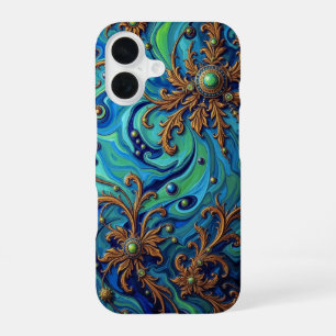 Kosmische Blüte: Surrealer Energiefluss iPhone 16 Hülle