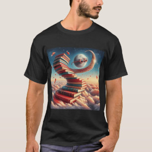 Kosmische Buchtreppe – Surrealer Fantasyhimmel T-Shirt