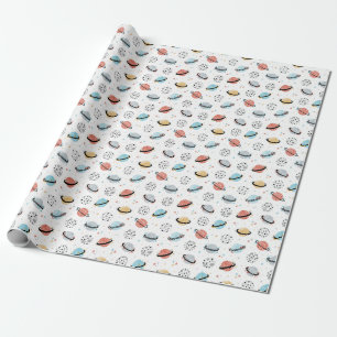 Kosmische Cartoon: Vintage Weltraumwunder Geschenkpapier