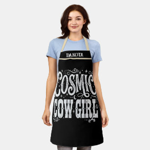 Kosmische Cowgirl-Küchenschürze Lustige westliche Schürze