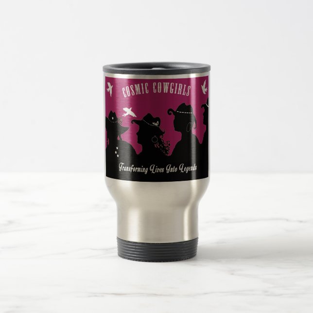 Kosmische Cowgirls - heißer Stuhl Reisebecher (Mittel)