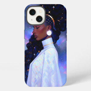 Kosmische Dame Afroamerikanische Fantasy-Kunst iPhone Hülle
