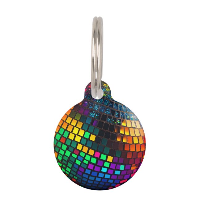 Kosmische Diskothek Groove: Linoschnitt Haustiermarke (Vorderseite)