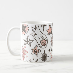 Kosmische Doodles: Sterne und Kometen Kaffeetasse