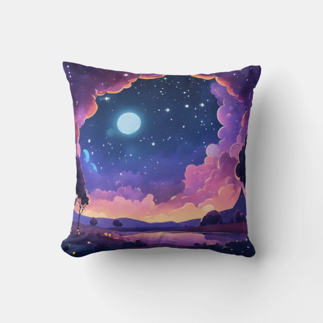 Kosmische Dreamscape Starnacht Kissen (Vorderseite)