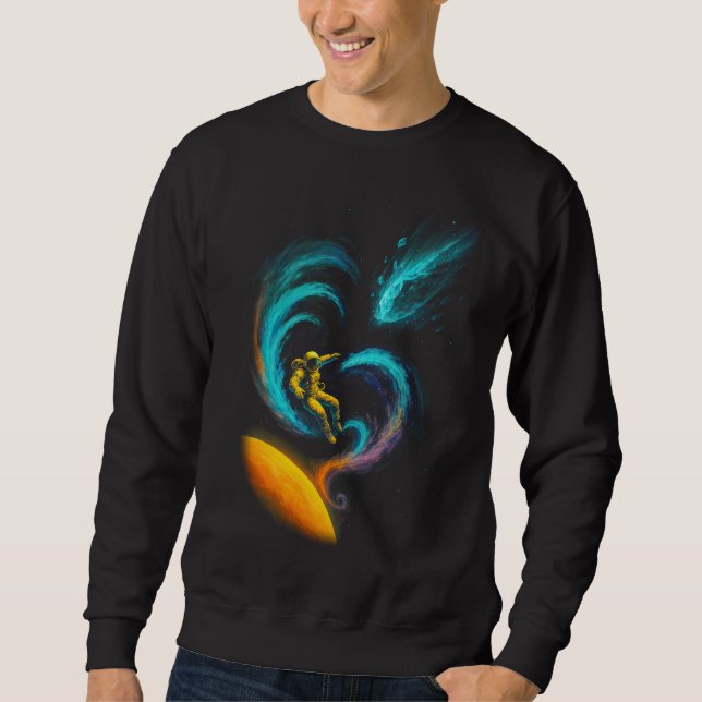 Kosmische Drift: Wirbelnde Nebelreise Sweatshirt (Vorderseite)