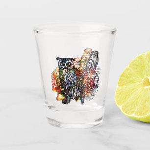 Kosmische Eulen Schnapsglas