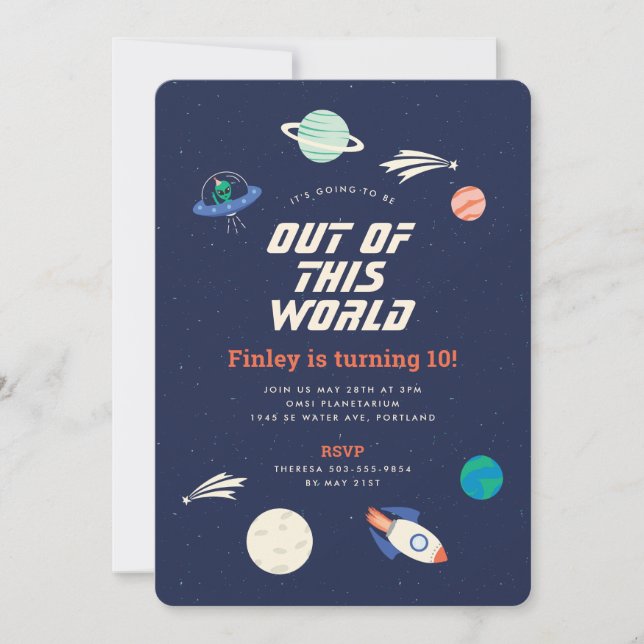 Kosmische Feier Geburtstagsparty 12x18 Einladung (Vorderseite)