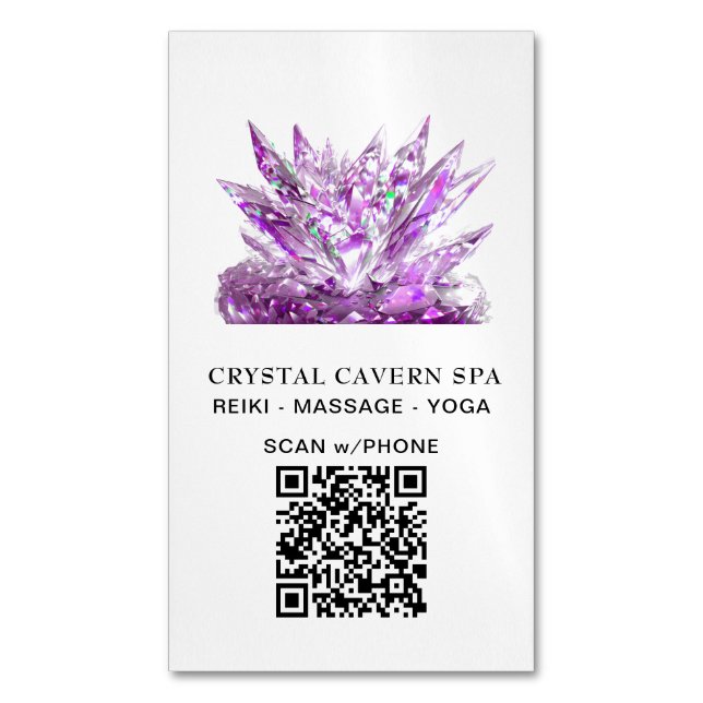 *~* Kosmische Funkelung Magische Magenta QR Krista Magnetische Visitenkarte (Vorderseite Vertikal)