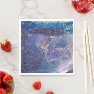 Kosmische Galaxie Aquarell Abstrakte Künstlerische Serviette