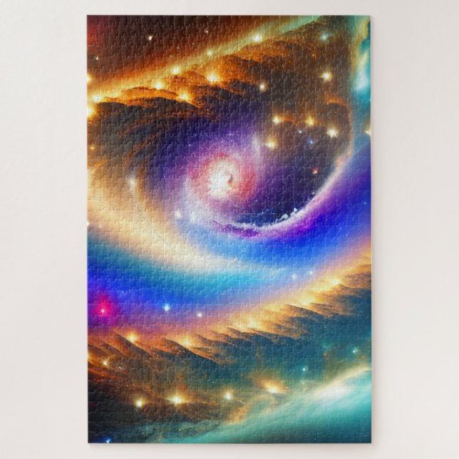 Kosmische Galaxie mit Shooting Star Art Print (Vertikal)
