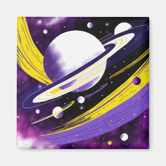 Kosmische Galaxie Planet Nichtbinärer Stolz Magnet