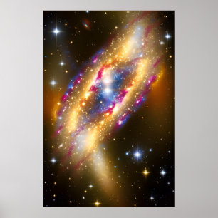 Kosmische Galaxie strahlt herrlich im Weltraum Poster