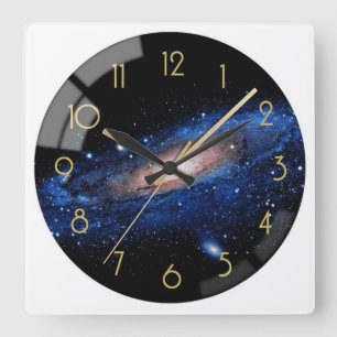 Kosmische Galaxie-Wanduhr Quadratische Wanduhr