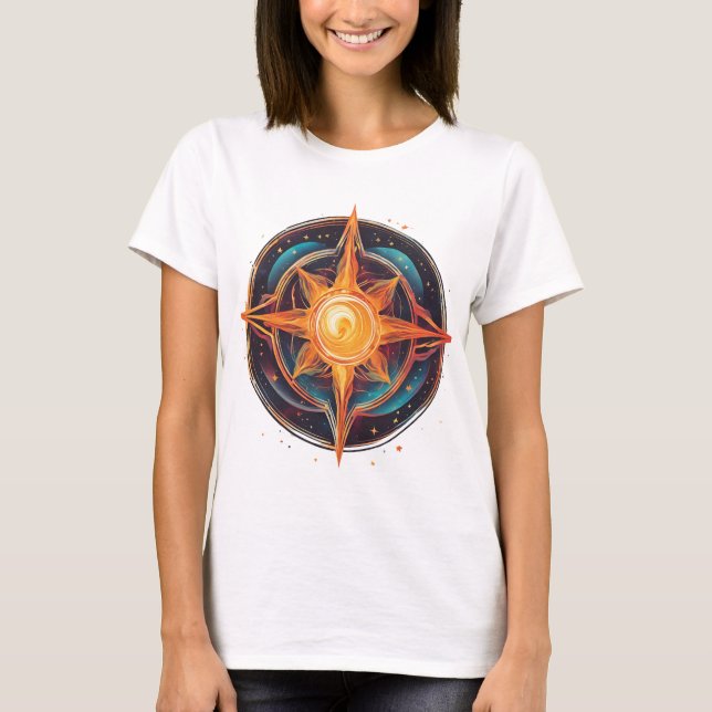 Kosmische Geburt: Gravity-Style New Star Emblem T-Shirt (Vorderseite)