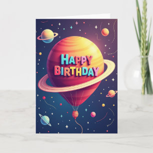 Kosmische Geburtstagskugel-Karte Karte