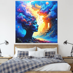 Kosmische Gedankenlandschaft Kunst Leinwanddruck