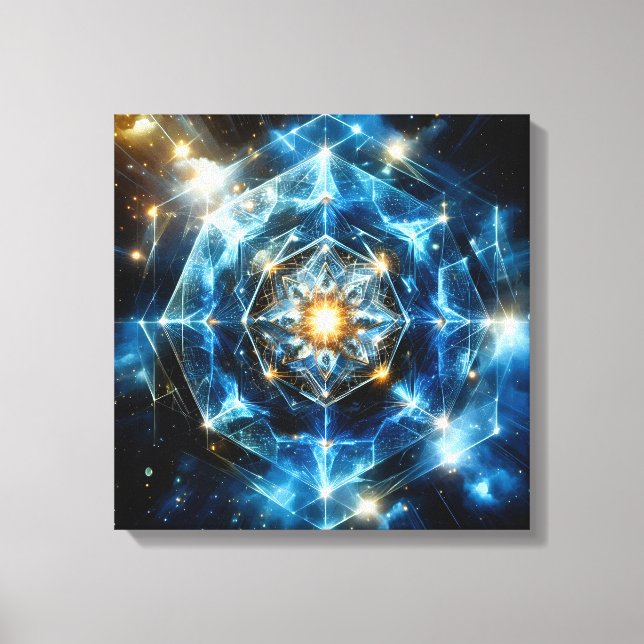 Kosmische Geometrie Mandala Stern Universum Abstra Leinwanddruck (Vorderseite)