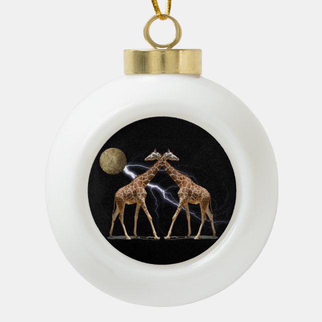 KOSMISCHE GIRAFFEN KERAMIK Kugel-Ornament (Vorderseite)