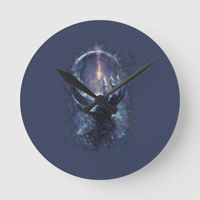 Kosmische Hand Dark Fantasy Runde Wanduhr (Vorderseite)