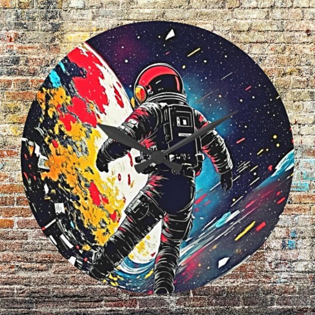 Kosmische Harmonie: im Weltraum verloren Große Wanduhr (Von Creator hochgeladen)