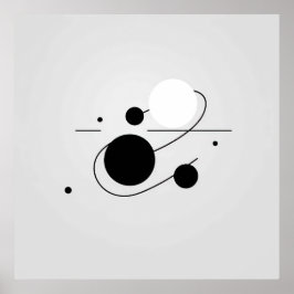 Kosmische Harmonie: Kreis der schwarzen und weißen Poster