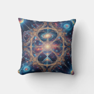 Kosmische Heilige Geometrie Galaxie Mandala Kunst Kissen