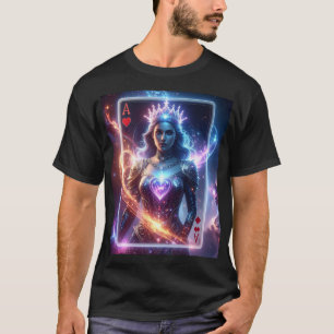 Kosmische Herz-Ass-Zeichenkarte der himmlischen kö T-Shirt