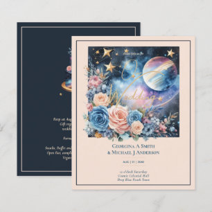 Kosmische Himmelsgalaxie Starry Night Navy Blue