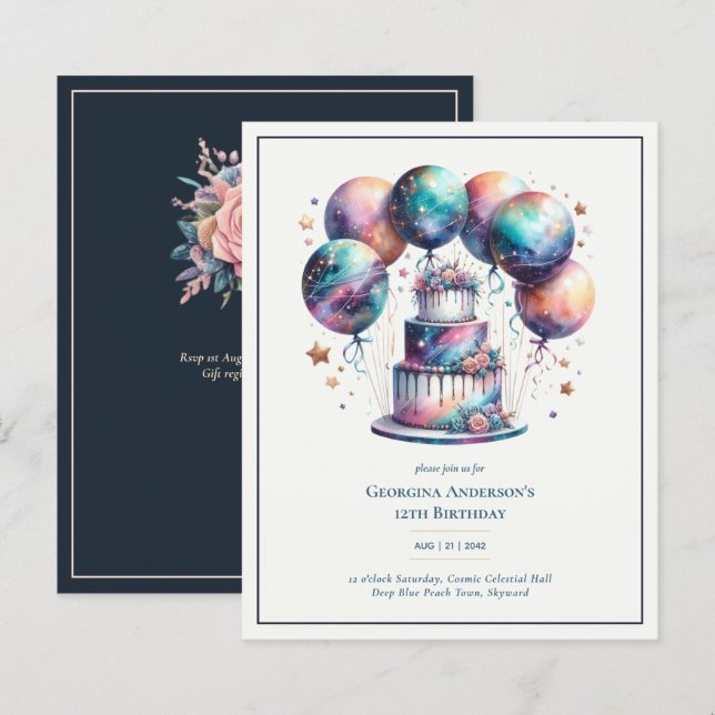 Kosmische Himmelsgalaxie Sternennacht Navy GETAG (Vorne/Hinten)