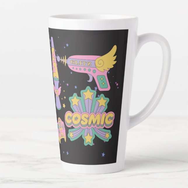 Kosmische Icons im Stil der 90er Jahre Milchtasse (Rechts)