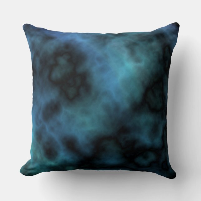 Kosmische Imitate Blauer Marmor Kissen (Vorderseite)