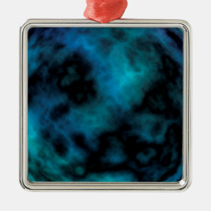 Kosmische Imitate Blauer Marmor Silbernes Ornament