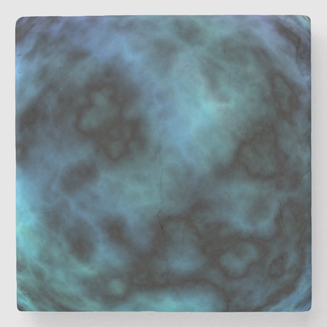 Kosmische Imitate Blauer Marmor Steinuntersetzer (Vorderseite)