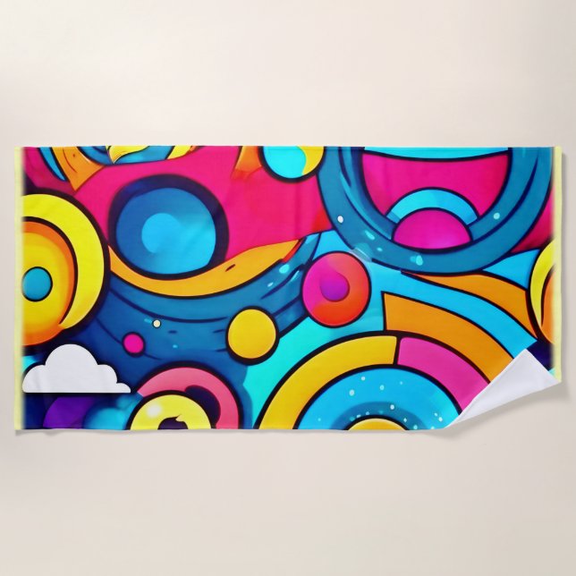 Kosmische Karnevalskunst Strandtuch (Vorderseite)