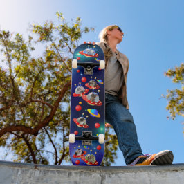Kosmische Kätzchen in der Alien Raumfahrt UFO Skateboard