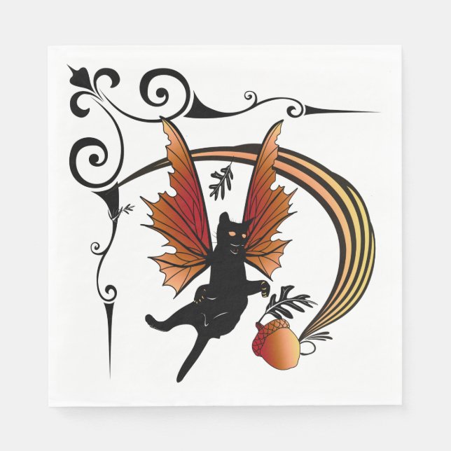Kosmische Katze Acorn Serviette (Vorderseite)