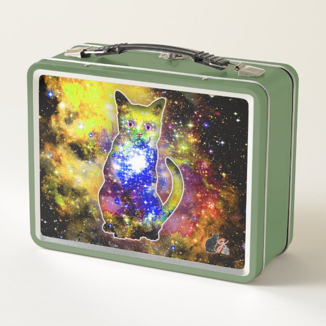 Kosmische Katze Beta Metal Lunchbox (Rückseite)